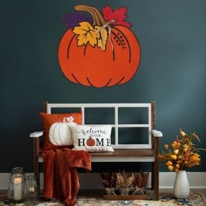Holiday Living Full Fler Pumpkin Wall Hanging Decoration Harvest Wall Art 24"